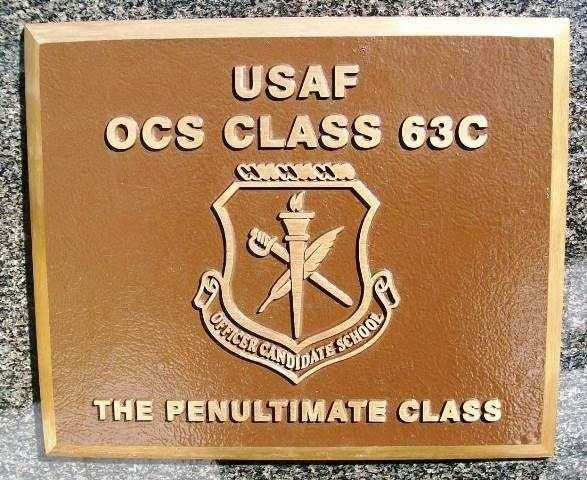 USAF OCS CLASS 63C WAR MEMORIAL PLAQUE