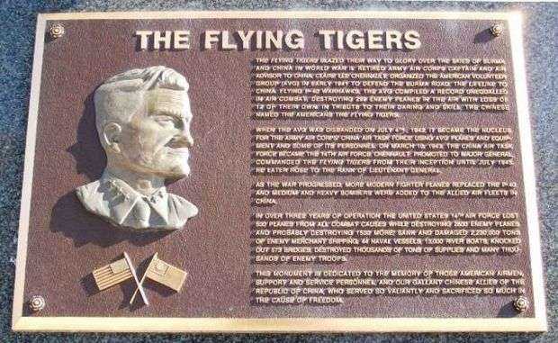 THE FLYING TIGERS WAR MEMORIAL PLAQUE A
