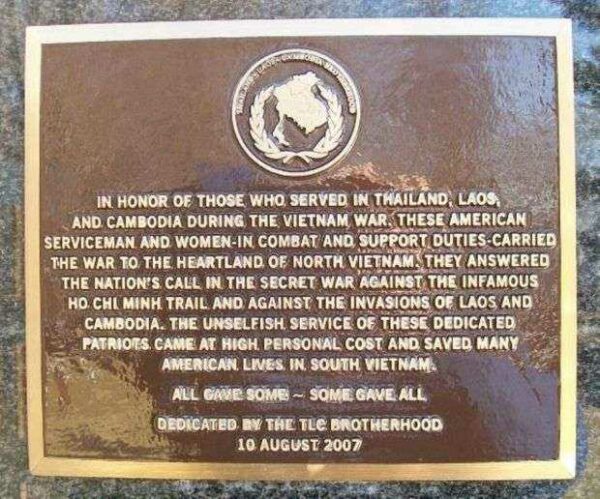 TLC BROTHERHOOD WAR MEMORIAL PLAQUE