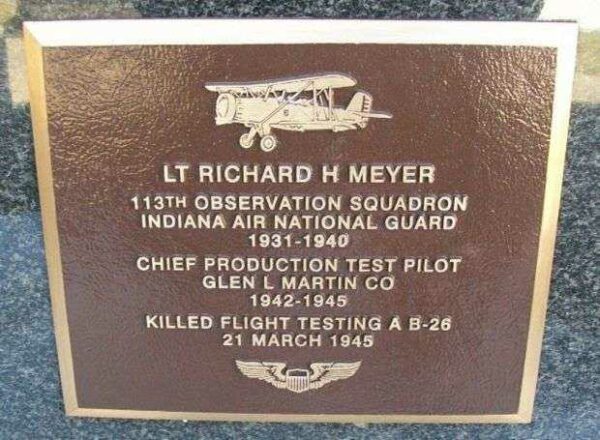 LT RICHARD H MEYER WAR MEMORIAL PLAQUE