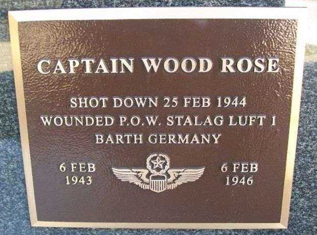 CAPTAIN WOOD ROSE WAR MEMORIAL PLAQUE