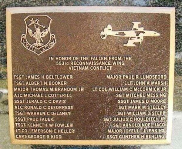 553RD RECONNAISSANCE WING WAR MEMORIAL PLAQUE