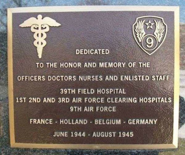 39TH FIELD HOSPITAL WAR MEMORIAL PLAQUE