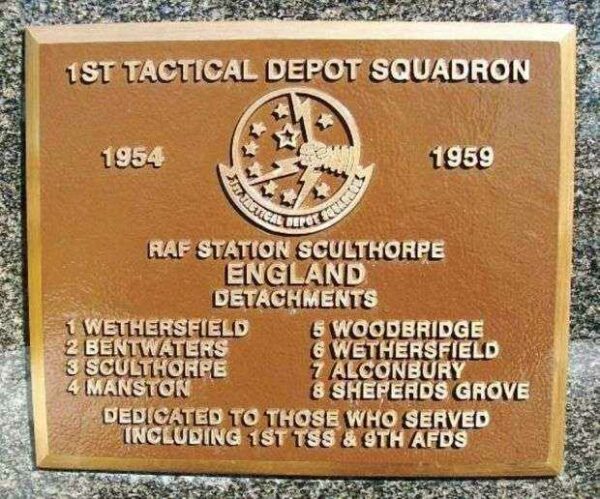 1ST TACTICAL DEPOT SQUADRON WAR MEMORIAL PLAQUE