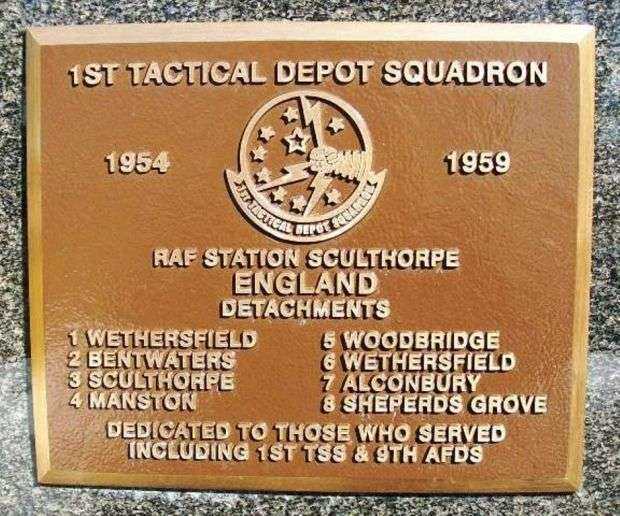 1ST TACTICAL DEPOT SQUADRON WAR MEMORIAL PLAQUE
