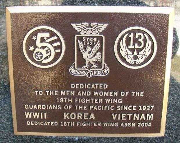 18TH FIGHTER WING WAR MEMORIAL PLAQUE