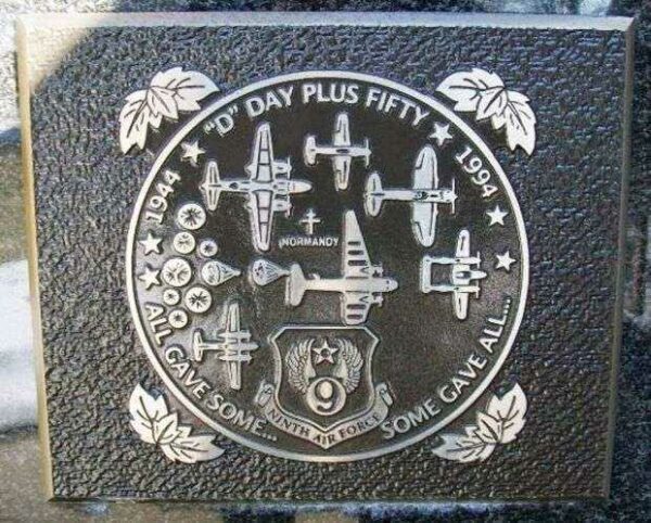 “D” DAY PLUS FIFTY WAR MEMORIAL PLAQUE