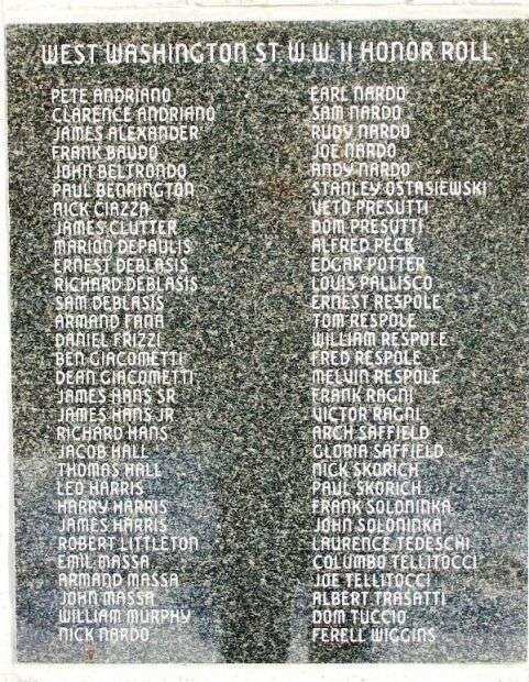WEST WASHINGTON STREET WWII HONOR ROLL MEMORIAL STONE A