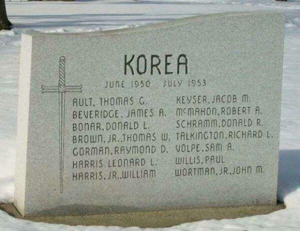 BELLAIRE KOREAN AND VIETNAM  WARS MEMORIAL STONE C