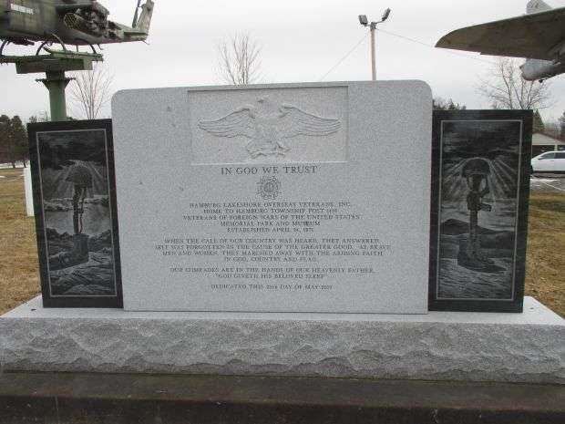 HAMBURG TOWNSHIP V.F.W. POST 1419 MEMORIAL PARK AND MUSEUM IN GOD WE TRUST MEMORIAL