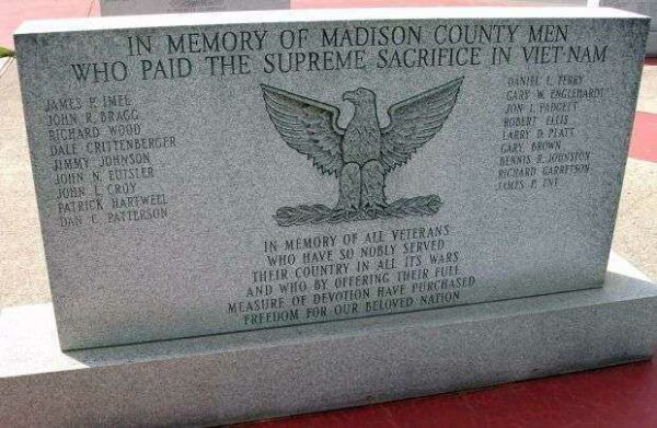 MADISON COUNTY VETERANS MEMORIAL STONE H