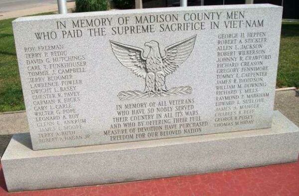 MADISON COUNTY VETERANS MEMORIAL STONE G