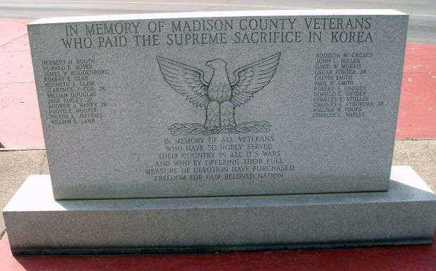 MADISON COUNTY VETERANS MEMORIAL STONE F