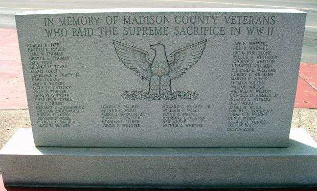MADISON COUNTY VETERANS MEMORIAL STONE E