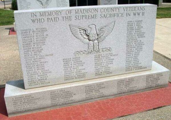 MADISON COUNTY VETERANS MEMORIAL STONE D