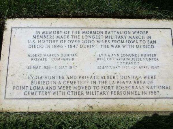 IN MEMORY OF THE MORMON BATTALION MEMORIAL STONE