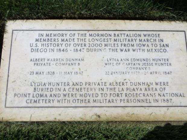 IN MEMORY OF THE MORMON BATTALION MEMORIAL STONE