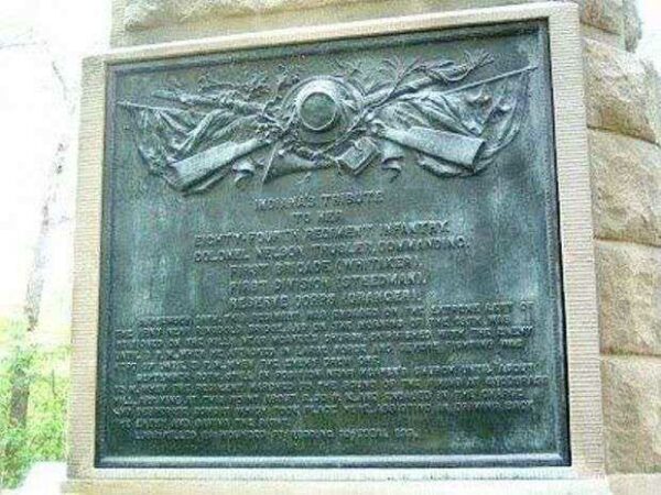 84TH INDIANA INFANTRY AT CHICKAMAUGA WAR MEMORIAL PLAQUE