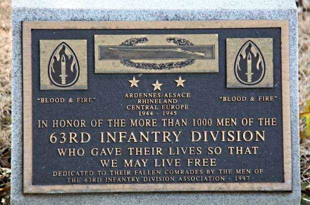 ARLINGTON CEMETERY 63RD INFANTRY DIVISION WAR MEMORIAL