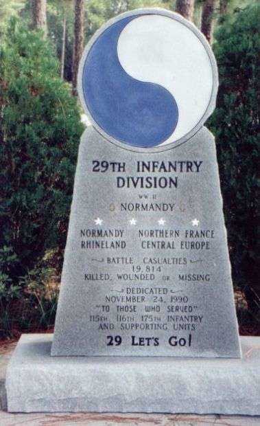 29TH INFANTRY DIVISION LETS GO WAR MEMORIAL
