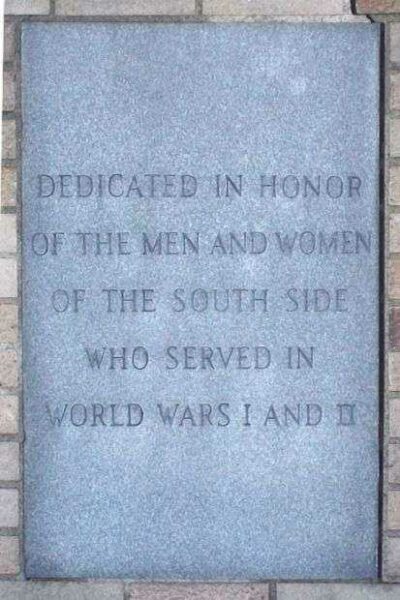 SOUTH SIDE WORLD WARS MEMORIAL DEDICATION STONE