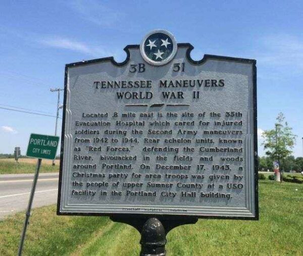 TENNESSEE MANEUVERS WORLD WAR II MEMORIAL MARKER