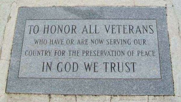 LUTHER ALL VETERANS MEMORIAL FLAGPOLE DEDICATION STONE