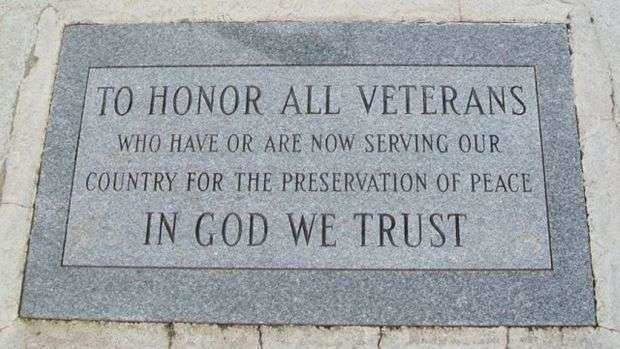 LUTHER ALL VETERANS MEMORIAL FLAGPOLE DEDICATION STONE