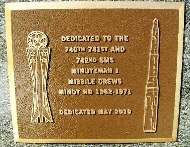 740TH, 741ST AND 742ND STRATEGIC MISSILE SQUADRONS MEMORIAL PLAQUE