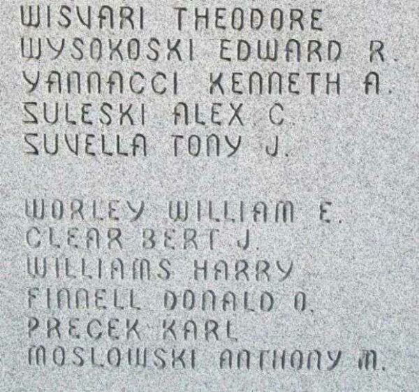 BELLAIRE WORLD WAR II MEMORIAL STONE H