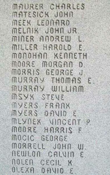 BELLAIRE WORLD WAR II MEMORIAL STONE E