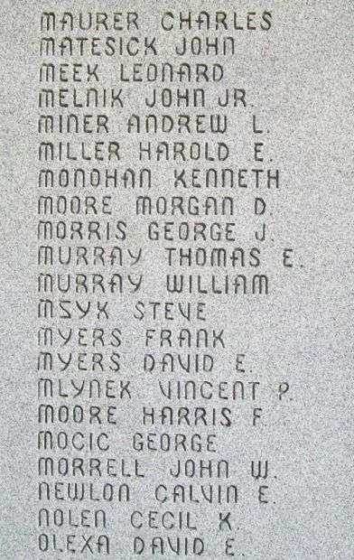 BELLAIRE WORLD WAR II MEMORIAL STONE E