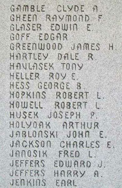 BELLAIRE WORLD WAR II MEMORIAL STONE C