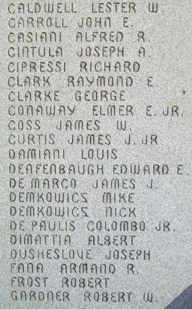 BELLAIRE WORLD WAR II MEMORIAL STONE B