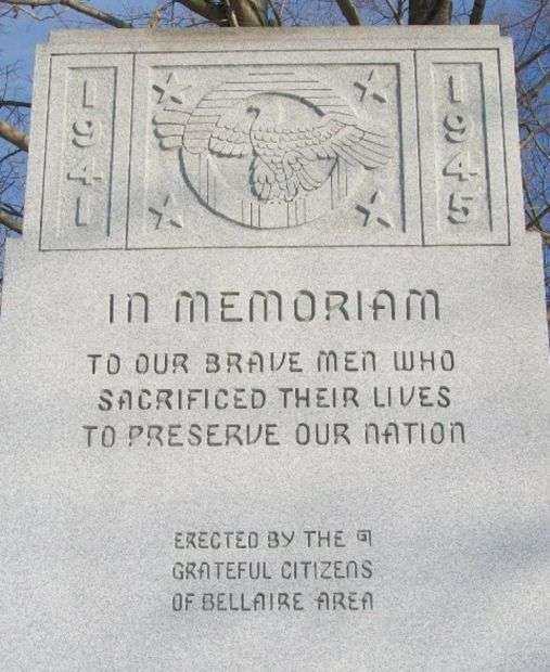 BELLAIRE WORLD WAR II MEMORIAL DEDICATION STONE