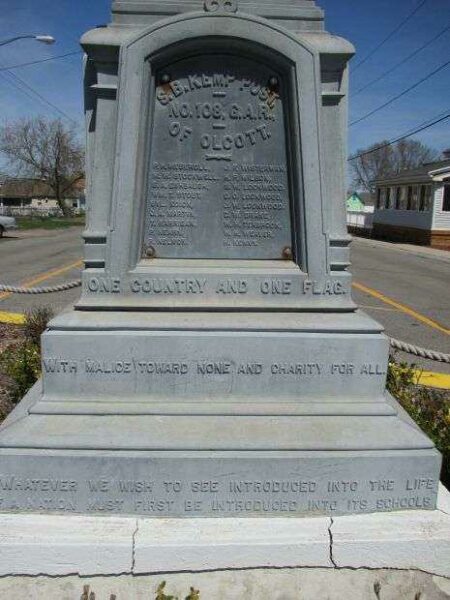 S.B. KEMP POST NO. 108, G.A.R. MEMORIAL SIDE A