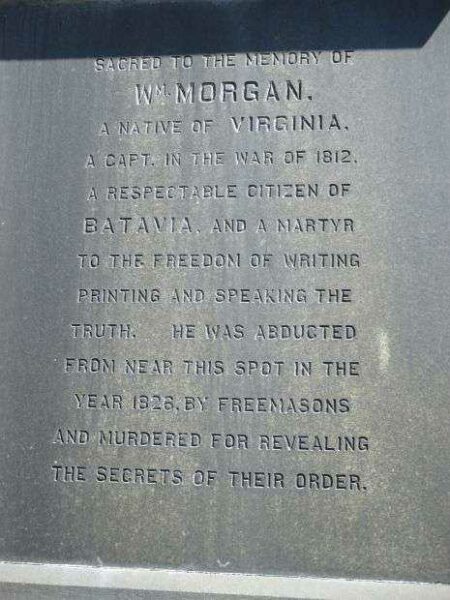 CAPT. WM. MORGAN WAR MEMORIAL DEDICATION STONE