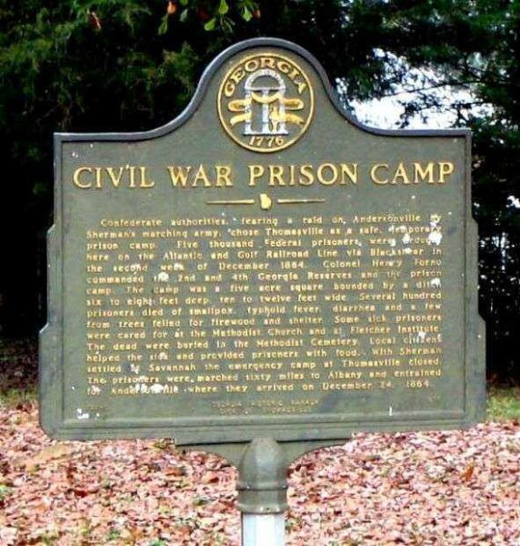 CIVIL WAR PRISON CAMP WAR MEMORIAL MARKER