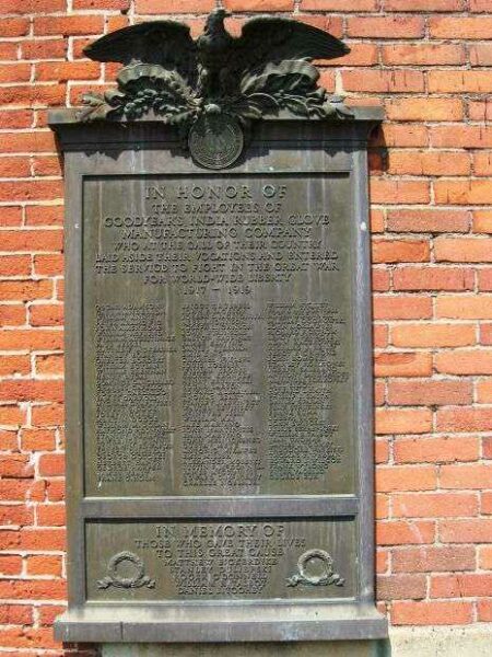 GOODYEAR’S INDIA RUBBER GLOVE EMPLOYEES MEMORIAL PLAQUE