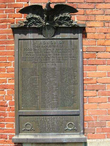 GOODYEAR’S INDIA RUBBER GLOVE EMPLOYEES MEMORIAL PLAQUE