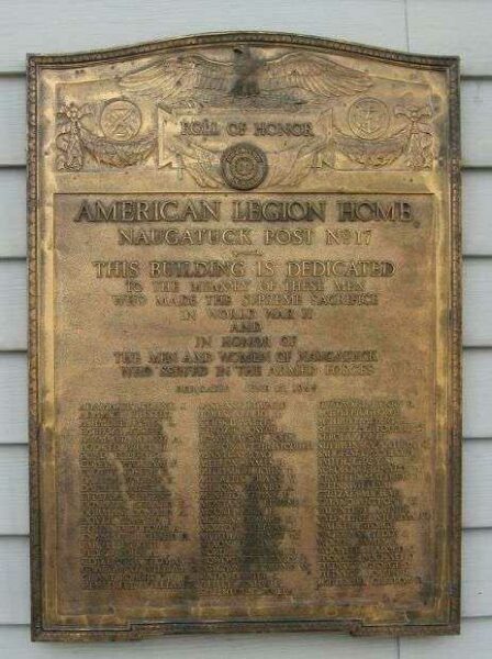 AMERICAN LEGION POST NO 17 WAR MEMORIAL BUILDING PLAQUE