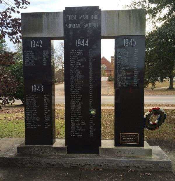 BUTLER COUNTY WORLD WAR II MEMORIAL BACK