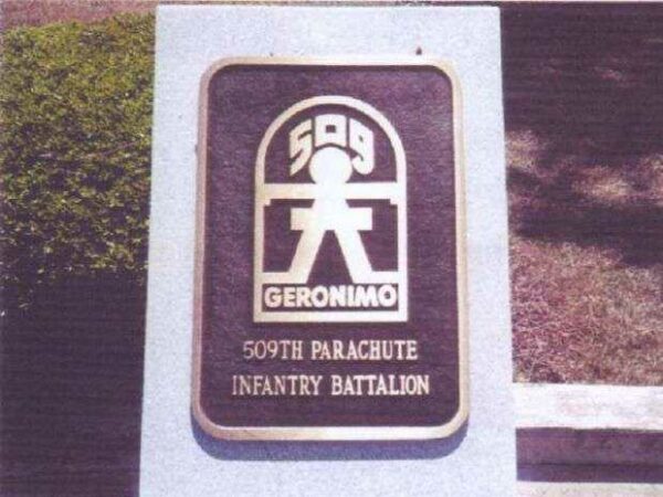 509TH PARACHUTE INFANTRY BATTALION MEMORIAL PLAQUE