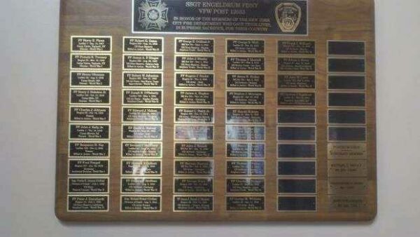 FDNY IRAQ AND AFGHANISTAN WAR MEMORIAL PLAQUE