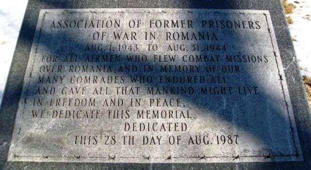 ASSOCIATION OF FORMER PRISONERS OF WAR IN ROMANIA MEMORIAL BENCH DEDICATION STONE