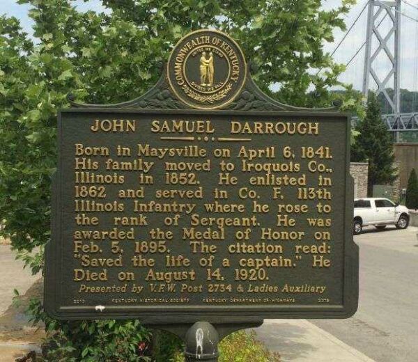 JOHN SAMUEL DARROUGH MEDAL OF HONOR WAR MEMORIAL MARKER