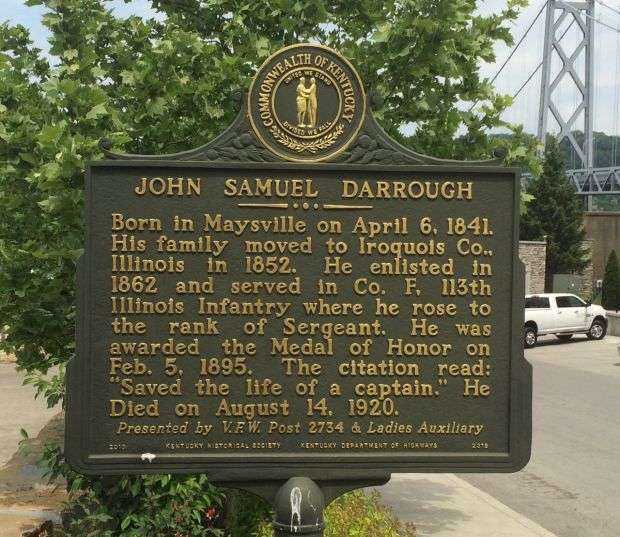 JOHN SAMUEL DARROUGH MEDAL OF HONOR WAR MEMORIAL MARKER