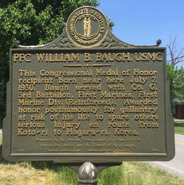PFC WILLIAM B. BAUGH, USMC WAR MEMORIAL MARKER