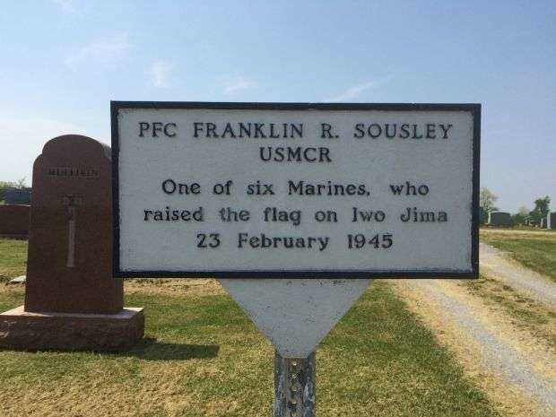 PFC FRANKLIN R. SOUSLEY USMCR WAR MEMORIAL MARKER