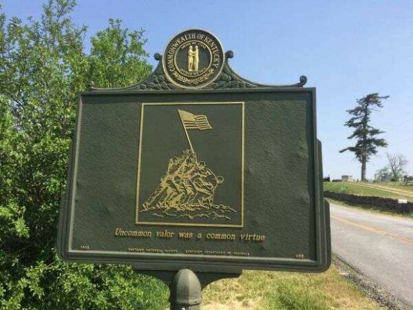 IWO JIMA HERO WAR MEMORIAL MARKER BACK